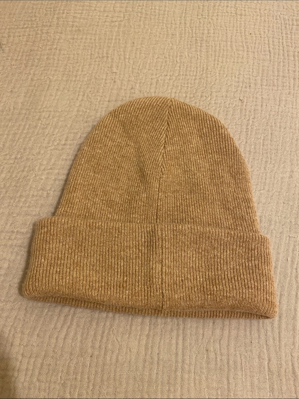 Rag & Bone Cashmere Tan Knit Beanie Hat . - Picture 2 of 6